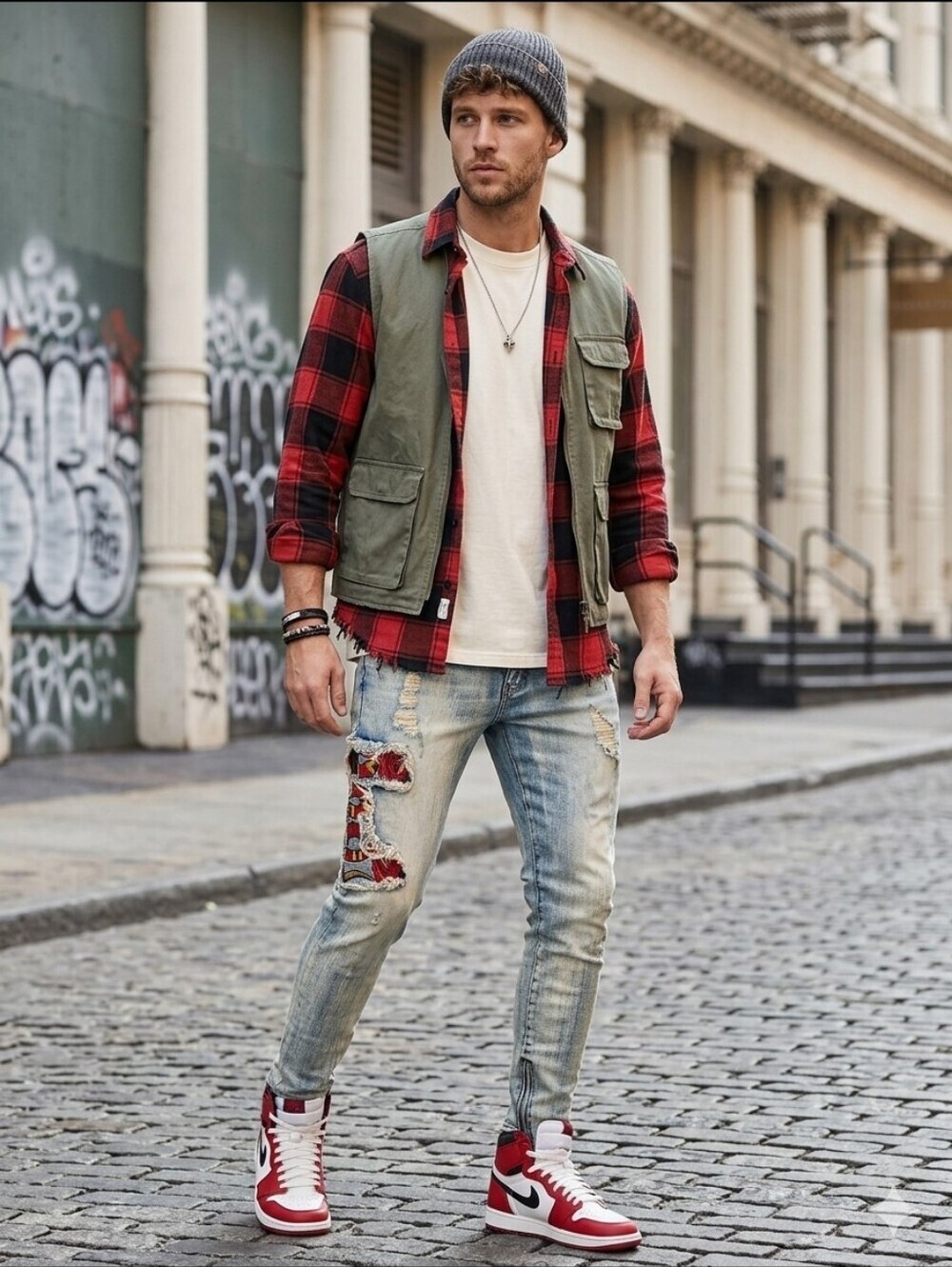 Golden Denim Distressed Embroidered Slim Fit Jeans – Men's 36